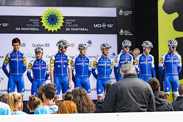 De Quick-Step Floors-ploeg op de Grand Prix Cycliste de Montréal in 2017. “Bij ons primeert het familiegevoel. Dat is zeer belangrijk”, aldus Stephanie Clerckx. (Foto: Flickr).