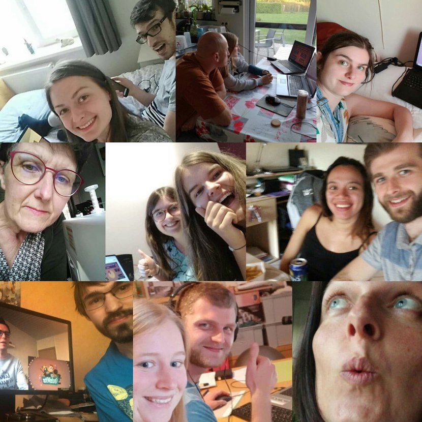 De familie Vanmechelen is klaar voor de online quiz van de Quizfabriek