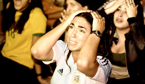 Argentina's fourth penalty is stopped by the German goalie